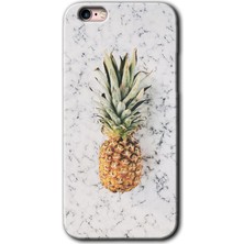 MRC İletişim iPhone 6s Plus Kılıf Hd Desen Baskılı Arka Kapak + Temperli Cam - Ananas