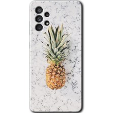 MRC İletişim Samsung Galaxy A52 Kılıf Hd Desen Baskılı Arka Kapak + Temperli Cam - Ananas