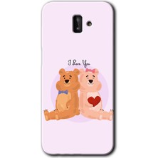 MRC İletişim Samsung Galaxy J8 Kılıf Hd Desen Baskılı Arka Kapak + Temperli Cam - Sevgili Ayıcık