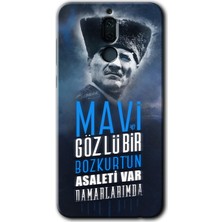 MRC İletişim  Huawei Mate 10 Lite Kılıf Hd Desen Baskılı Arka Kapak + Temperli Cam - Bozkurt Atatürk