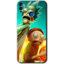 MRC İletişim Honor 8x Kılıf Hd Desen Baskılı Arka Kapak + Temperli Cam - Rick Morty
