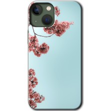 MRC İletişim iPhone 13 Kılıf Hd Desen Baskılı Arka Kapak + Temperli Cam - Japon Çiçeği
