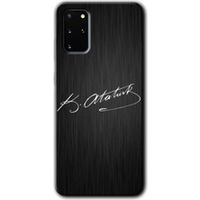MRC İletişim Samsung Galaxy S20 Plus Kılıf Hd Desen Baskılı Arka Kapak + Temperli Cam - Imza Atatürk