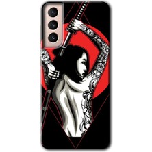 MRC İletişim Samsung Galaxy S21 Plus Kılıf Hd Desen Baskılı Arka Kapak + Temperli Cam - SAMUR19 Girl