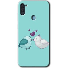 MRC İletişim Samsung Galaxy M11 Kılıf Hd Desen Baskılı Arka Kapak + Temperli Cam - Mutlu Kuşlar