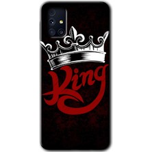 MRC İletişim Samsung Galaxy M31S Kılıf Hd Desen Baskılı Arka Kapak + Temperli Cam - King