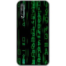 MRC İletişim Huawei P Smart S Kılıf Hd Desen Baskılı Arka Kapak + Temperli Cam - Matrix