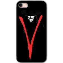 MRC İletişim iPhone Se 2022 Kılıf Hd Desen Baskılı Arka Kapak + Temperli Cam - V For