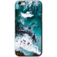 MRC İletişim iPhone 6s Plus Kılıf Hd Desen Baskılı Arka Kapak + Temperli Cam - Deniz Kıyısı