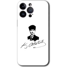 MRC İletişim iPhone 14 Pro Kılıf Hd Desen Baskılı Arka Kapak - Kemal Atatürk Imza