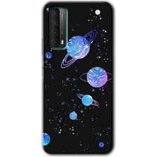 MRC İletişim Huawei P Smart 2021 Kılıf Hd Desen Baskılı Arka Kapak + Temperli Cam - Samanyolu Galaksi