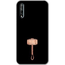 MRC İletişim Huawei Y8P Kılıf Hd Desen Baskılı Arka Kapak + Temperli Cam - Thor Çekiç
