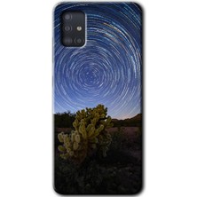 MRC İletişim Samsung Galaxy A51 Kılıf Hd Desen Baskılı Arka Kapak + Temperli Cam - Eclipse Sky