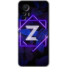MRC İletişim Xiaomi Mi 12 Lite Kılıf Hd Desen Baskılı Arka Kapak - Dark Neon Yaprak Z Harfi