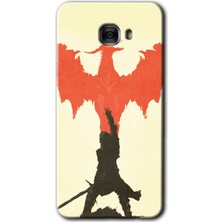 MRC İletişim Samsung Galaxy C7 Pro Kılıf Hd Desen Baskılı Arka Kapak + Temperli Cam - Dragon Hunter 1