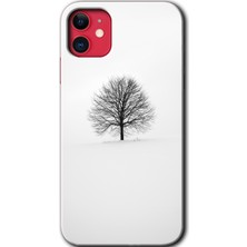 MRC İletişim iPhone 11 Kılıf Hd Desen Baskılı Arka Kapak + Temperli Cam - Alone Tree