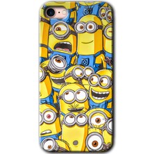 MRC İletişim iPhone 7 Kılıf Hd Desen Baskılı Arka Kapak + Temperli Cam - Minion Ordusu