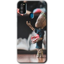 MRC İletişim Samsung Galaxy M21 Kılıf Hd Desen Baskılı Arka Kapak + Temperli Cam - I Am Groot
