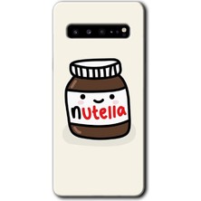MRC İletişim Samsung Galaxy S10 Plus Kılıf Hd Desen Baskılı Arka Kapak + Temperli Cam - Nutella Aşkım