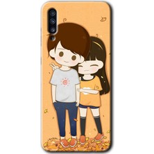 MRC İletişim Samsung Galaxy A50S Kılıf Hd Desen Baskılı Arka Kapak + Temperli Cam - Şıpsevdi Çift