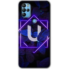MRC İletişim Omix X500 Kılıf Hd Desen Baskılı Arka Kapak - Dark Neon Yaprak U Harfi