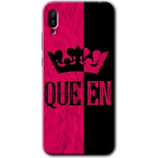 MRC İletişim Huawei Y6 2019 Kılıf Hd Desen Baskılı Arka Kapak + Temperli Cam - Queen