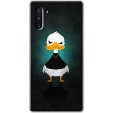 MRC İletişim Samsung Galaxy Note 10 Kılıf Hd Desen Baskılı Arka Kapak + Temperli Cam - Angry Duck