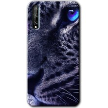 MRC İletişim Huawei P Smart S Kılıf Hd Desen Baskılı Arka Kapak + Temperli Cam - Kaplan