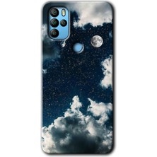 MRC İletişim General Mobile Gm 21 Pro Kılıf Hd Desen Baskılı Arka Kapak + Temperli Cam - Gece Gökyüzü
