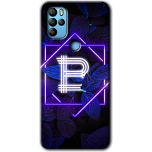MRC İletişim Omix X300 Kılıf Hd Desen Baskılı Arka Kapak - Dark Neon Yaprak B Harfi