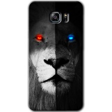 MRC İletişim Samsung Galaxy Note 5 Kılıf Hd Desen Baskılı Arka Kapak + Temperli Cam - Fire And Ice Lion