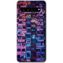 MRC İletişim Samsung Galaxy S10 Plus Kılıf Hd Desen Baskılı Arka Kapak + Temperli Cam - Şehir Görünümü