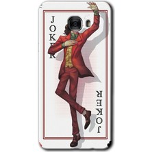 MRC İletişim Samsung Galaxy C7 Pro Kılıf Hd Desen Baskılı Arka Kapak + Temperli Cam - Joker Iskambil