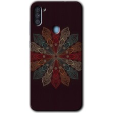 MRC İletişim Samsung Galaxy M11 Kılıf Hd Desen Baskılı Arka Kapak + Temperli Cam - Mandala Flower Wal