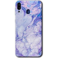 MRC İletişim Samsung Galaxy M10S Kılıf Hd Desen Baskılı Arka Kapak + Temperli Cam - Spots Lilac