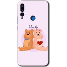 MRC İletişim Huawei P Smart Z Kılıf Hd Desen Baskılı Arka Kapak + Temperli Cam - Sevgili Ayıcık