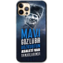 MRC İletişim iPhone 11 Pro Max Kılıf Hd Desen Baskılı Arka Kapak + Temperli Cam - Bozkurt Atatürk