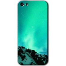 MRC İletişim iPhone 5s Kılıf Hd Desen Baskılı Arka Kapak + Temperli Cam - Aurora