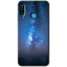 MRC İletişim Huawei P30 Lite Kılıf Hd Desen Baskılı Arka Kapak + Temperli Cam - Samanyolu