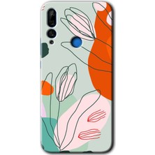 MRC İletişim Huawei P Smart Z Kılıf Hd Desen Baskılı Arka Kapak + Temperli Cam - Vektör Çiçekler