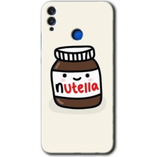 MRC İletişim Honor 8x Kılıf Hd Desen Baskılı Arka Kapak + Temperli Cam - Nutella Aşkım