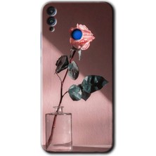 MRC İletişim Honor 8x Kılıf Hd Desen Baskılı Arka Kapak + Temperli Cam - Retro Gül