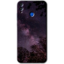 MRC İletişim Honor 8x Kılıf Hd Desen Baskılı Arka Kapak + Temperli Cam - Gece Galaksi