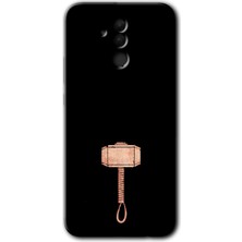 MRC İletişim Huawei Mate 20 Lite Kılıf Hd Desen Baskılı Arka Kapak + Temperli Cam - Thor Çekiç