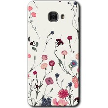 MRC İletişim Samsung Galaxy C7 Kılıf Hd Desen Baskılı Arka Kapak + Temperli Cam - Mat Çiçek