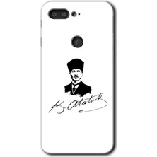 MRC İletişim General Mobile Gm 9 Pro Kılıf Hd Desen Baskılı Arka Kapak + Temperli Cam - Kemal Atatürk Imza