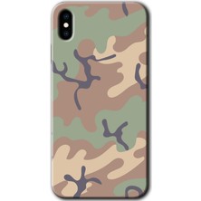 MRC İletişim iPhone Xs Max Kılıf Hd Desen Baskılı Arka Kapak + Temperli Cam - Kamuflaj 29