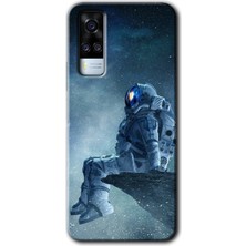 MRC İletişim Vivo Y51A Kılıf Hd Desen Baskılı Arka Kapak - Astronot Yalnızlığı