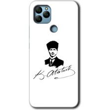 MRC İletişim General Mobile Gm 22 Kılıf Hd Desen Baskılı Arka Kapak + Temperli Cam - Kemal Atatürk Imza