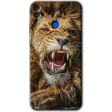 MRC İletişim Honor 8x Kılıf Hd Desen Baskılı Arka Kapak + Temperli Cam - Lion King